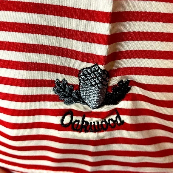 FootJoy‎ FJ Pro-dry Lisle Short Sleeve Red and White Striped Golf Polo Large - Picture 6 of 8